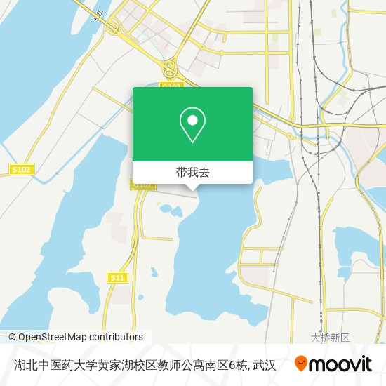 湖北中医药大学黄家湖校区教师公寓南区6栋地图