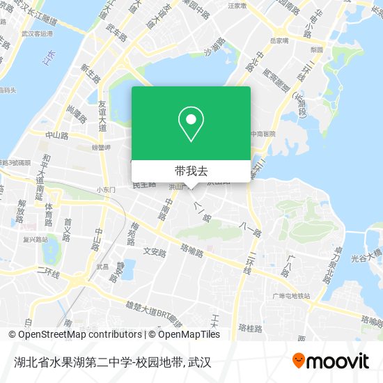 湖北省水果湖第二中学-校园地带地图