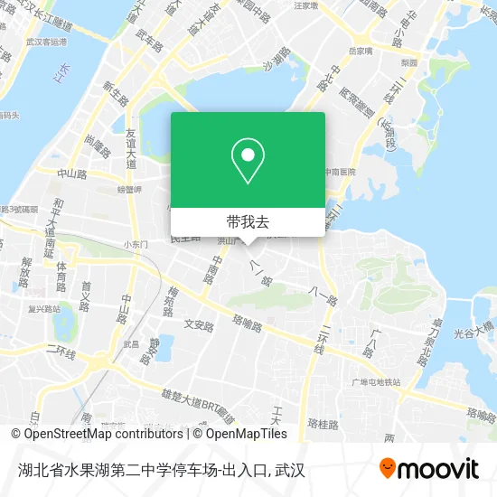 湖北省水果湖第二中学停车场-出入口地图