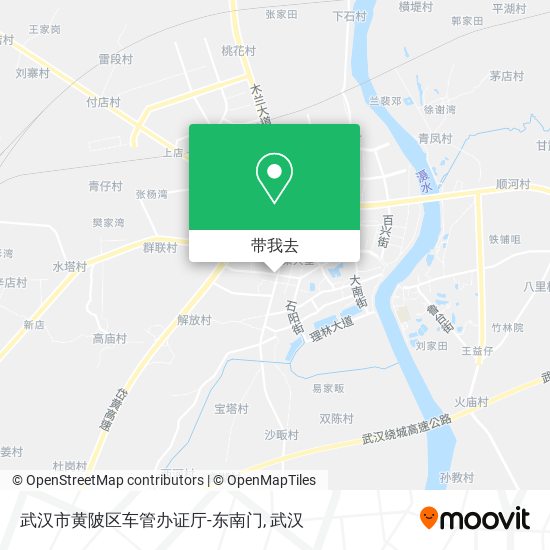 武汉市黄陂区车管办证厅-东南门地图