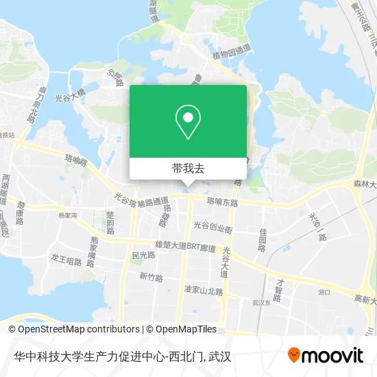 华中科技大学生产力促进中心-西北门地图