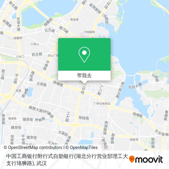 中国工商银行附行式自助银行(湖北分行营业部理工大支行珞狮路)地图