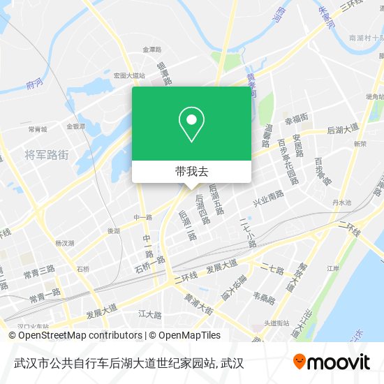 武汉市公共自行车后湖大道世纪家园站地图