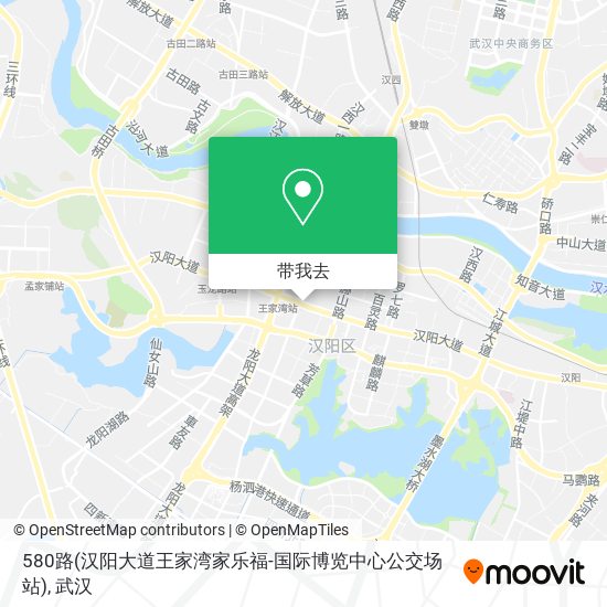 580路(汉阳大道王家湾家乐福-国际博览中心公交场站)地图