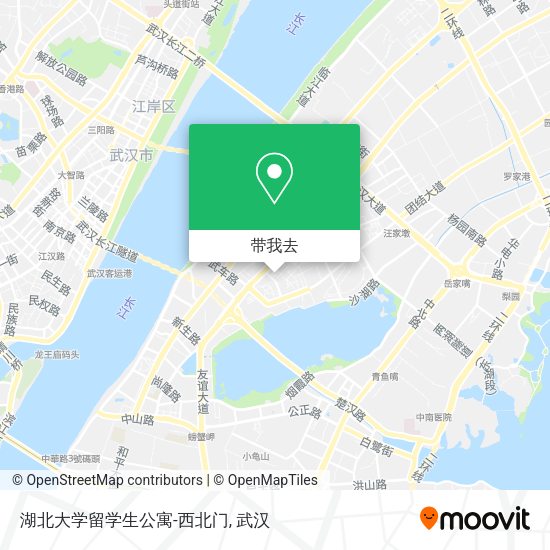 湖北大学留学生公寓-西北门地图