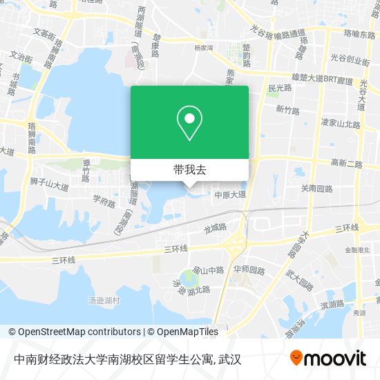 中南财经政法大学南湖校区留学生公寓地图