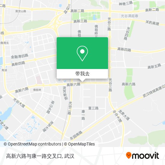 高新六路与康一路交叉口地图