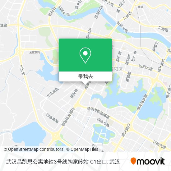 武汉晶凯思公寓地铁3号线陶家岭站-C1出口地图