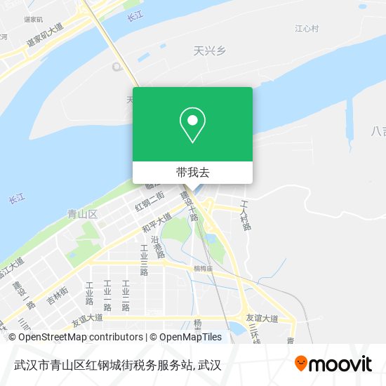 武汉市青山区红钢城街税务服务站地图
