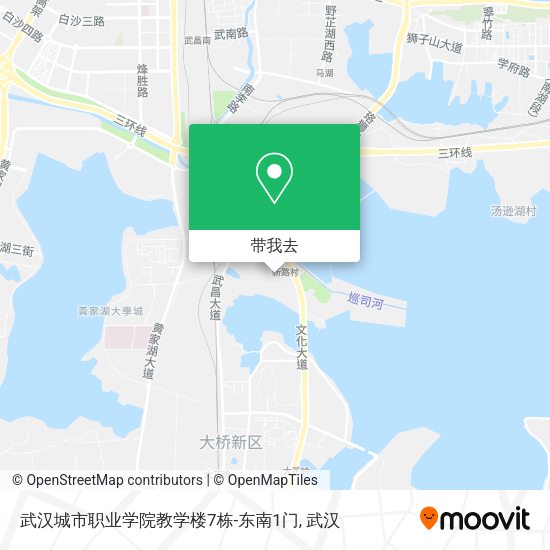 武汉城市职业学院教学楼7栋-东南1门地图