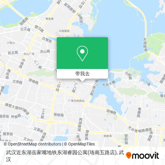 武汉近东湖岳家嘴地铁东湖睿园公寓(珞南五路店)地图