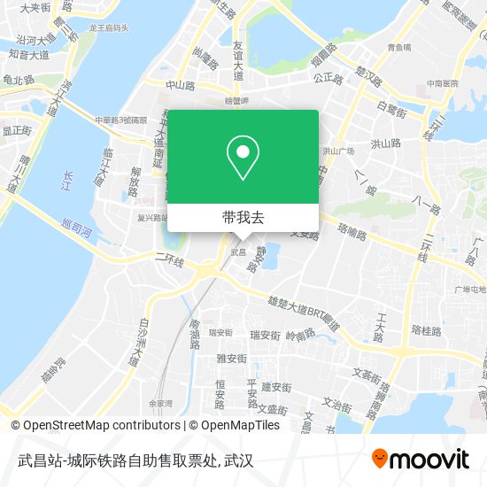武昌站-城际铁路自助售取票处地图