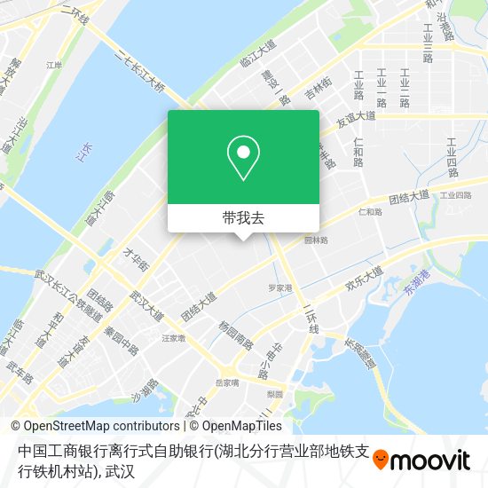 中国工商银行离行式自助银行(湖北分行营业部地铁支行铁机村站)地图