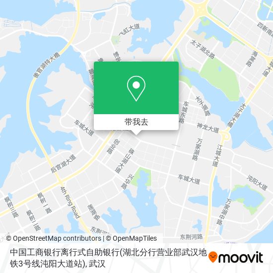 中国工商银行离行式自助银行(湖北分行营业部武汉地铁3号线沌阳大道站)地图