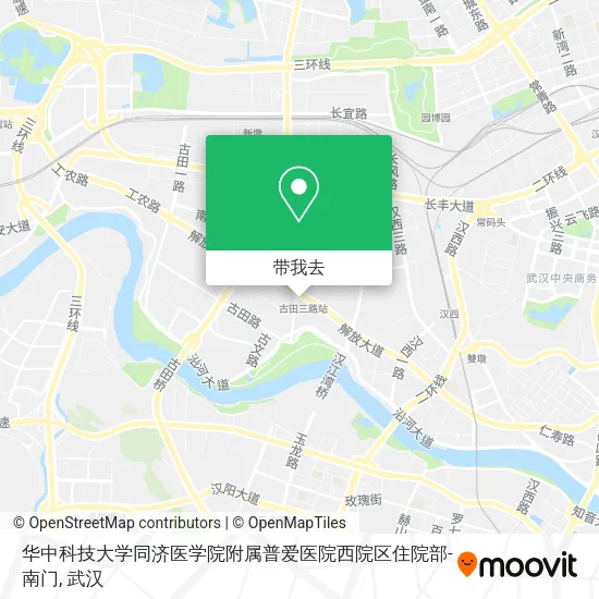 华中科技大学同济医学院附属普爱医院西院区住院部-南门地图