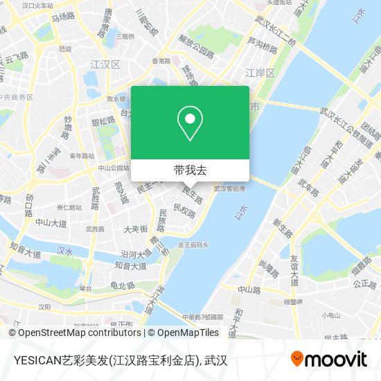 YESICAN艺彩美发(江汉路宝利金店)地图
