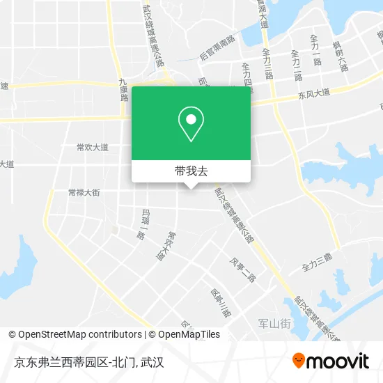 京东弗兰西蒂园区-北门地图