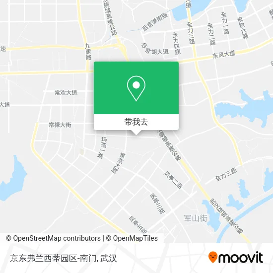 京东弗兰西蒂园区-南门地图
