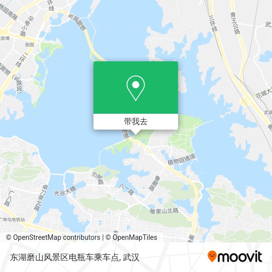 东湖磨山风景区电瓶车乘车点地图