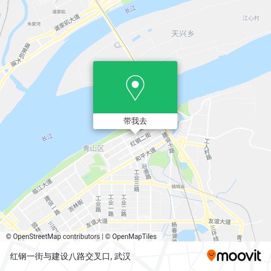 红钢一街与建设八路交叉口地图