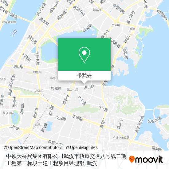 中铁大桥局集团有限公司武汉市轨道交通八号线二期工程第三标段土建工程项目经理部地图