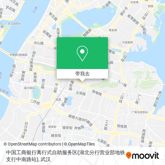 中国工商银行离行式自助服务区(湖北分行营业部地铁支行中南路站)地图
