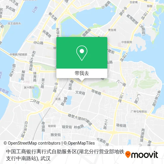 中国工商银行离行式自助服务区(湖北分行营业部地铁支行中南路站)地图