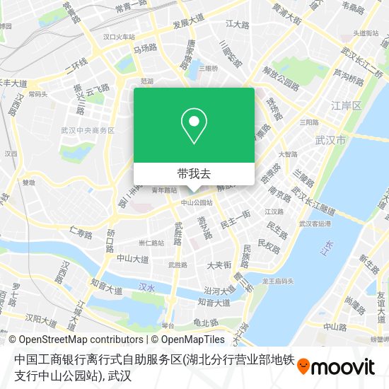 中国工商银行离行式自助服务区(湖北分行营业部地铁支行中山公园站)地图