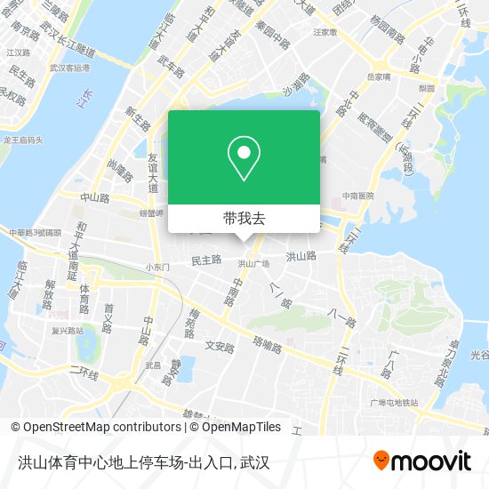 洪山体育中心地上停车场-出入口地图