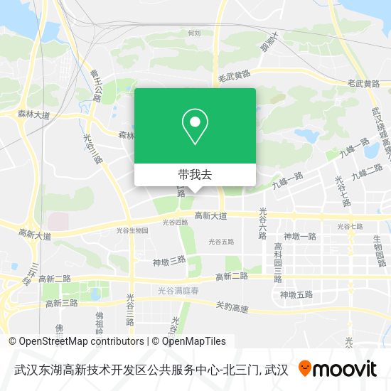 武汉东湖高新技术开发区公共服务中心-北三门地图