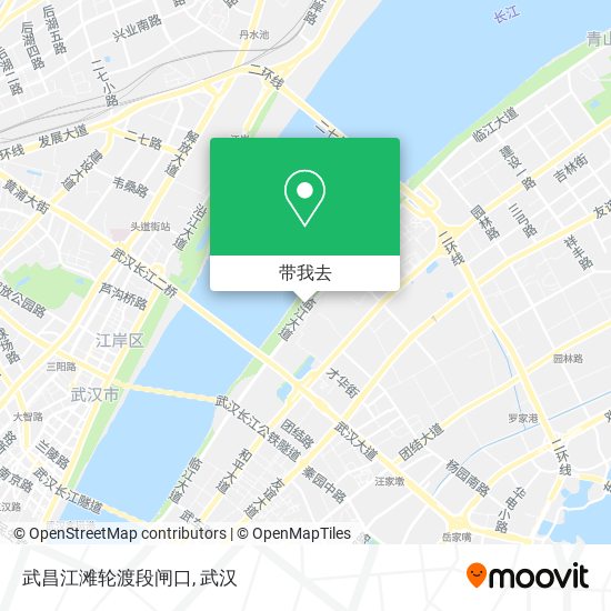 武昌江滩轮渡段闸口地图