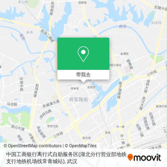 中国工商银行离行式自助服务区(湖北分行营业部地铁支行地铁机场线常青城站)地图