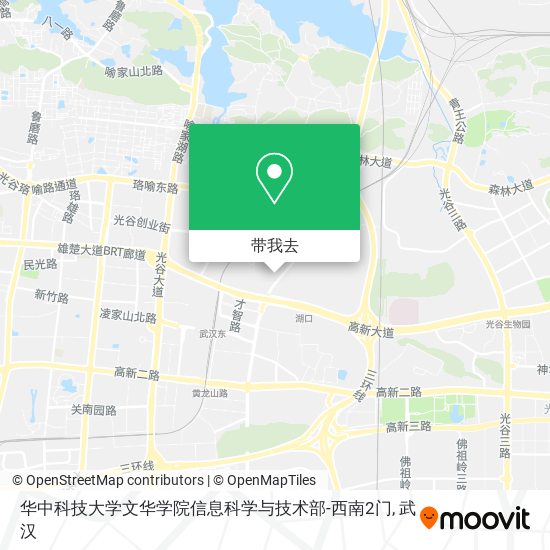 华中科技大学文华学院信息科学与技术部-西南2门地图