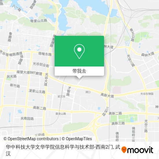华中科技大学文华学院信息科学与技术部-西南2门地图