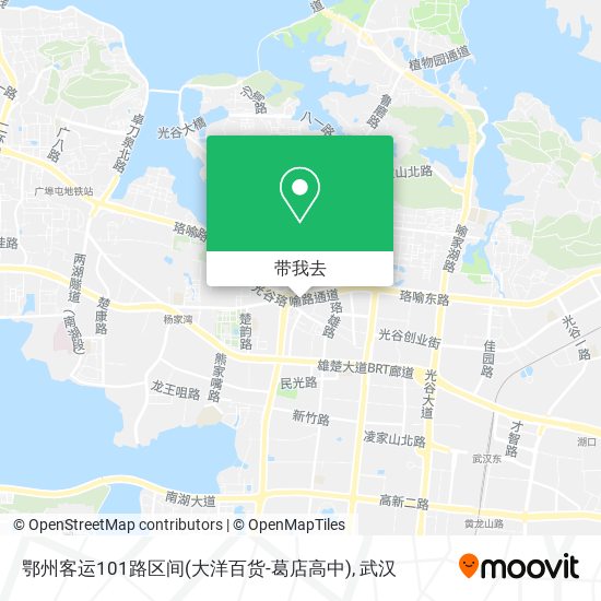 鄂州客运101路区间(大洋百货-葛店高中)地图