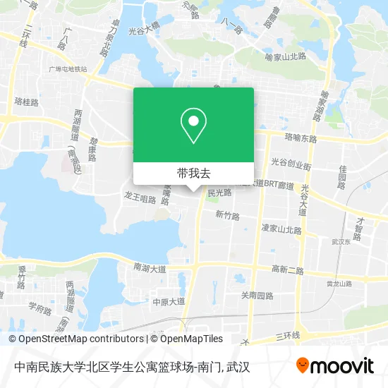 中南民族大学北区学生公寓篮球场-南门地图