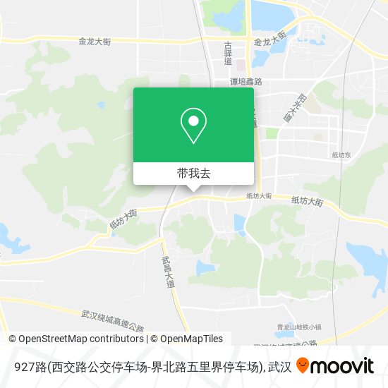 927路(西交路公交停车场-界北路五里界停车场)地图