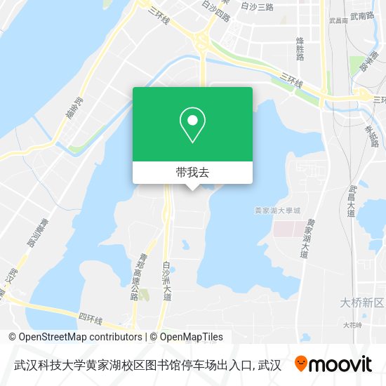 武汉科技大学黄家湖校区图书馆停车场出入口地图