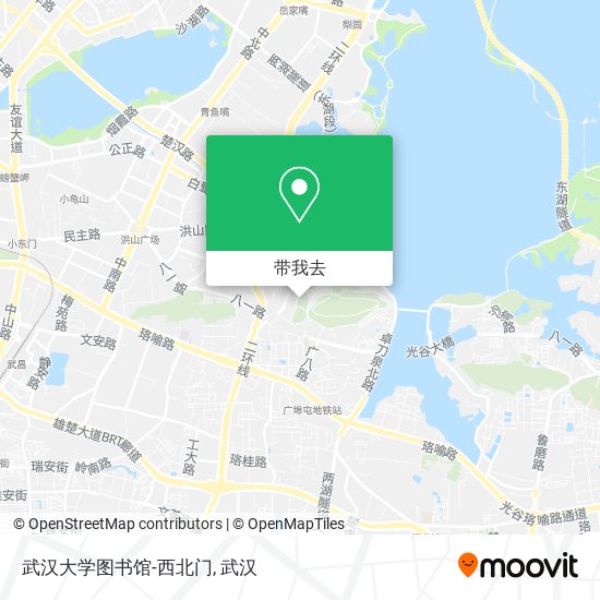 武汉大学图书馆-西北门地图