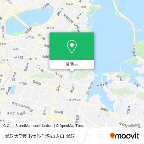 武汉大学图书馆停车场-出入口地图