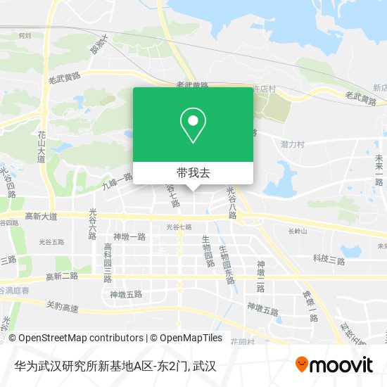华为武汉研究所新基地A区-东2门地图