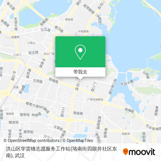 洪山区学雷锋志愿服务工作站(珞南街四眼井社区东南)地图