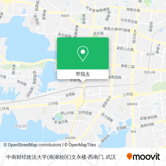 中南财经政法大学(南湖校区)文永楼-西南门地图