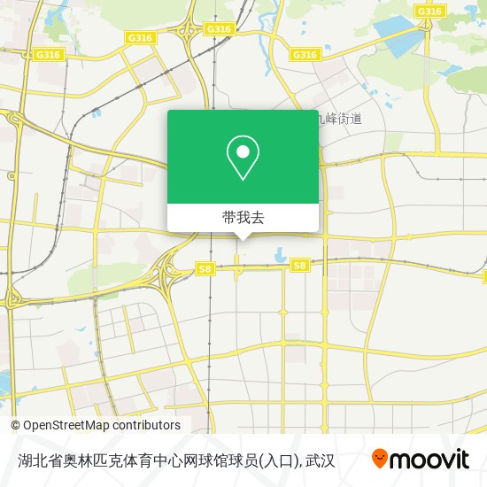 湖北省奥林匹克体育中心网球馆球员(入口)地图