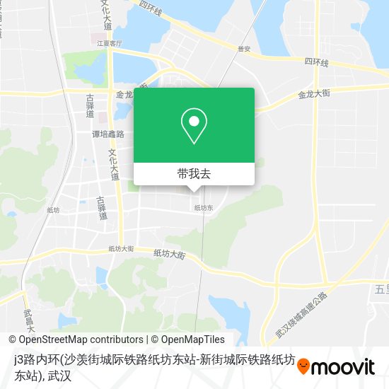 j3路内环(沙羡街城际铁路纸坊东站-新街城际铁路纸坊东站)地图