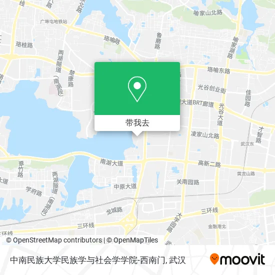 中南民族大学民族学与社会学学院-西南门地图