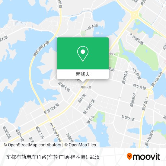 车都有轨电车t1路(车轮广场-得胜港)地图