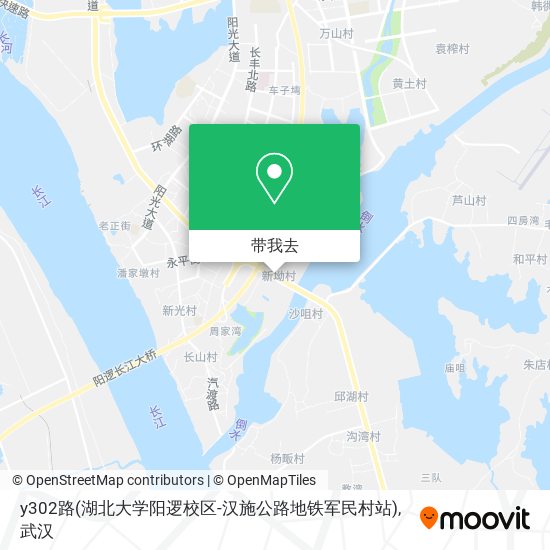 y302路(湖北大学阳逻校区-汉施公路地铁军民村站)地图