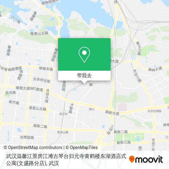 武汉温馨江景房江滩古琴台归元寺黄鹤楼东湖酒店式公寓(文盛路分店)地图