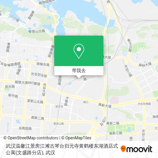 武汉温馨江景房江滩古琴台归元寺黄鹤楼东湖酒店式公寓(文盛路分店)地图
